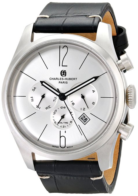Picture of Charles-Hubert Paris Men&apos;s Stainless Steel Dual Time Quartz Watch