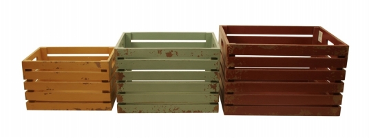 Picture of Wald FL5011 Set Of 3 Distressed Wood Crates