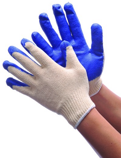 573050 String Knit Glove w/ Blue Latex Coating Large Case of 300 -  DDI