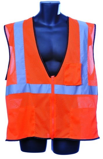 Picture of DDI 1777164 Class II Zipper Front Orange Safety Vest Large Case of 10