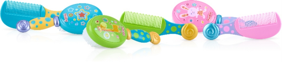 Picture of DDI 1780136 Nuby? Comb and Brush Set - Assorted Colors &amp; Designs Case of 48