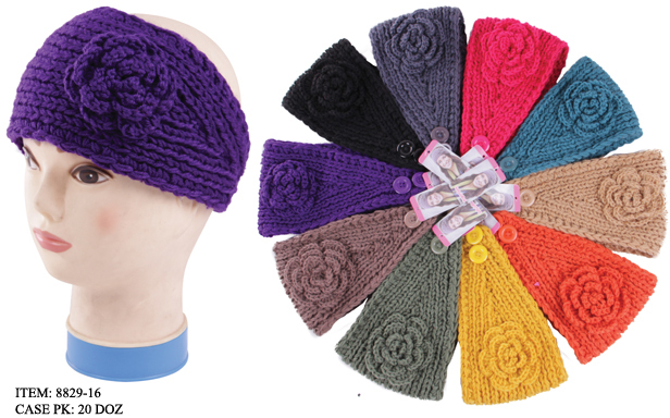 Picture of DDI 1867224 Women&apos;s Flower Crochet Winter Headbands Case of 144