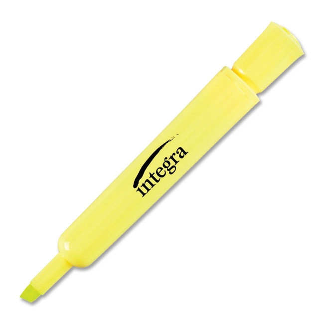 Picture of DDI 967714 Integra Desk Highlighters- 12 Count  Fluorescent Yellow  Chisel Tip Case of 8