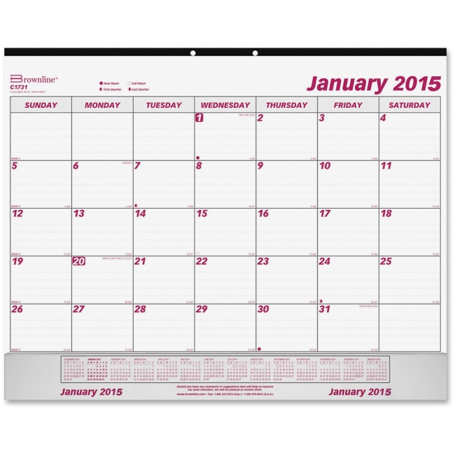 Vinyl Strip Monthly Desk Pad