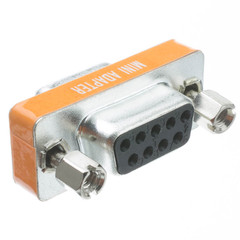 Mini Null Modem Adapter- DB9 Female to DB9 Female