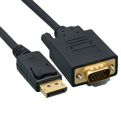 DisplayPort to VGA Video cable- DisplayPort Male to VGA Male- 3 foot