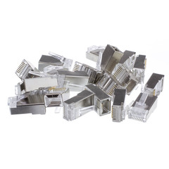Shielded Cat5e RJ45 Crimp Connectors for Solid and Stranded Cable- 8P8C- 50 Pieces