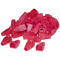 RJ45 Strain Relief Boots- Red- 50 Pieces Per Bag