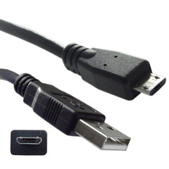 Picture of Cable Wholesale Micro USB 2.0 Cable- Black- Type A Male / Micro-B Male- 15 foot