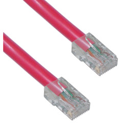 Cat6 Red Copper Ethernet Patch Cable, Bootless, POE Compliant, 3 foot