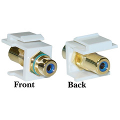 Keystone Insert White RCA Female Coupler Blue RCA
