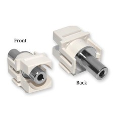 CableWholesale Keystone Insert, White, Recessed 3.5mm Stereo Female Coupler