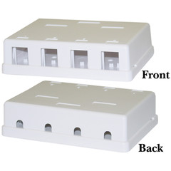 Picture of Cable Wholesale Blank Surface Mount Box for Keystones- 4 Hole- White