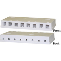 Picture of Cable Wholesale Blank Surface Mount Box for Keystones&#44; 8 Hole&#44; White