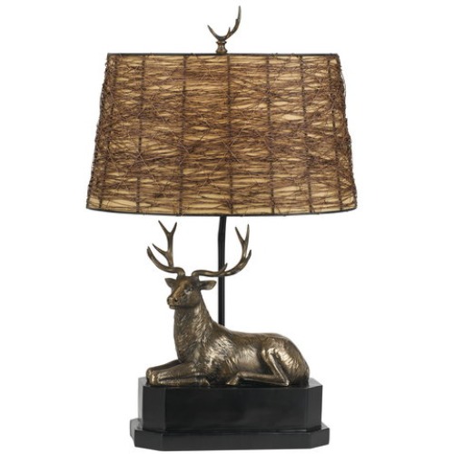Cal Lighitng Bo-2597Tb 100W Resin Deer Table Lamp With Twig Shade