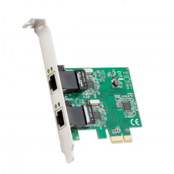 Picture of 2-port Ethernet PCIe x1 Card- Realtek RTL8111 Chipset with Standard & Low Profile Brackets