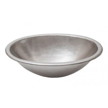 Picture of 19&apos;&apos; Oval Self Rimming Hammered Copper Bathroom Sink in Electroless Nickel