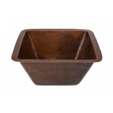 Picture of 15&apos;&apos; Square Under Counter Hammered Copper Bathroom Sink