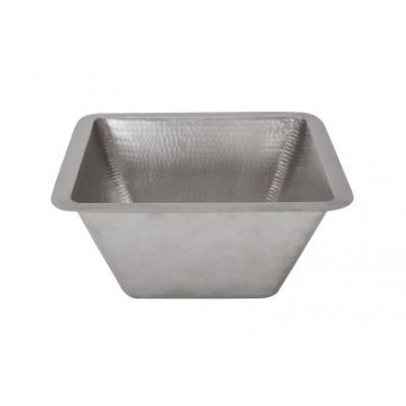 Picture of 15&apos;&apos; Square Under Counter Hammered Copper Bathroom Sink in Electroless Nickel