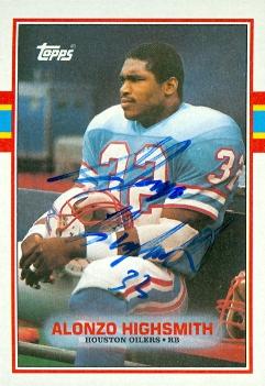 Picture of Alonzo Highsmith autographed football card (Houston Oilers) 1989 Topps No.96