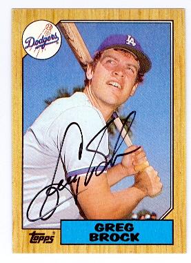 Picture of Greg Brock autographed baseball card (Los Angeles Dodgers) 1987 Topps No.26