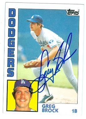 Picture of Greg Brock autographed baseball card (Los Angeles Dodgers) 1984 Topps No.555