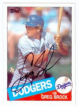 Picture of Greg Brock autographed baseball card (Los Angeles Dodgers) 1985 Topps No.753