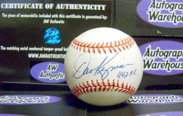 Picture of Dave Kingman autographed Baseball inscribed 442 HR&apos;s