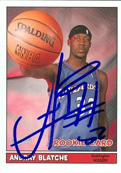 Picture of Andray Blatche autographed basketball card (Washington Wizards) 2005 Topps Bazooka Rookie No.185