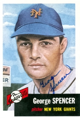 Picture of George Spencer autographed baseball card (New York Giants) 1991 1953 Topps Archives No.115