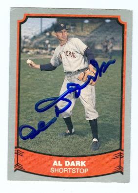 Picture of Alvin Dark autographed Baseball Card (New York Giants) 1988 Pacific Baseball Legends No.28