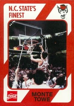 Picture of Monte Towe Basketball Card (N.C. North Carolina State) 1989 Collegiate Collection No.168