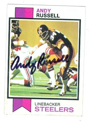 Picture of Andy Russell autographed football card (Pittsburgh Steelers) 1973 Topps No.480