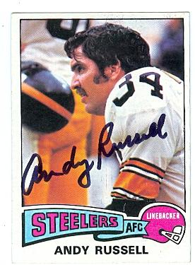 Picture of Andy Russell autographed football card (Pittsburgh Steelers) 1975 Topps No.90