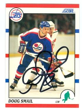 Doug Smail autographed hockey card (Winnipeg Jets) 1990 Score No.196 -  Autograph Warehouse, 108366