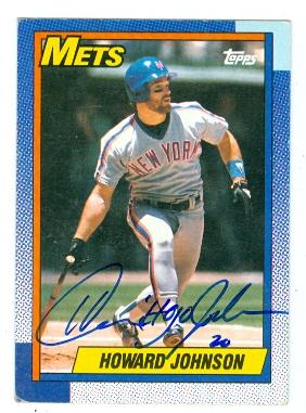Picture of Howard Johnson autographed baseball card (New York Mets) 1990 Topps No.680 inscribed Hojo