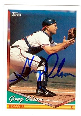 Picture of Greg Olson autographed baseball card (Atlanta Braves) 1994 Topps No.346