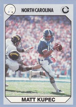 Picture of Matt Kupec Football Card (North Carolina) 1990 Collegiate Collection No.51