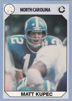 Picture of Matt Kupec Football Card (North Carolina) 1990 Collegiate Collection No.17