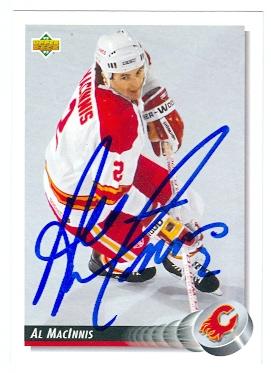 Picture of Al MacInnis autographed Hockey Card (Calgary Flames) 1993 Upper Deck No.257