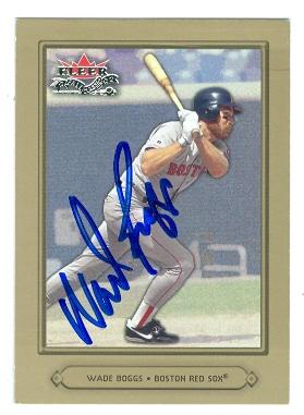 Wade Boggs autographed baseball card (Boston Red Sox) 2002 Fleer Fall Classic No.73