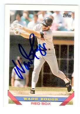 Wade Boggs autographed baseball card (Boston Red Sox) 1993 Topps No.390