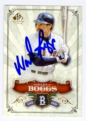 Wade Boggs autographed baseball card (Boston Red Sox) 2006 Upper Deck Legnedary Cuts No.30