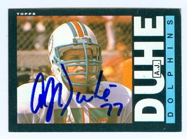 Picture of AJ Duhe autographed football card (Miami Dolphins) 1985 Topps No.309