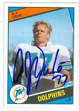 Picture of AJ Duhe autographed football card (Miami Dolphins) 1984 Topps No.119