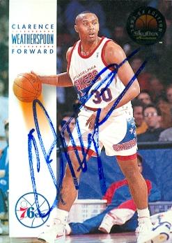 Clarence Weatherspoon autographed Basketball Card (Philadelphia 76ers) 1993 Skybox No.143 Rookie -  Autograph Warehouse, 110981