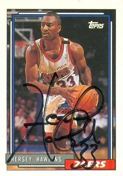 Picture of Hersey Hawkins autographed Basketball Card (Philadelphia 76ers) 1993 Topps No.260