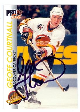 Picture of Geoff Courtnall autographed Hockey Card (Vancouver Canucks) 1992 Pro Set No.198