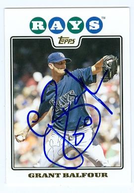 Picture of Grant Balfour autographed baseball card (Tampa Bay Rays) 2008 Topps No.UH48