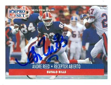 Picture of Andre Reed autographed football card (Buffalo Bills) 1991 Pro Set Spanish No.15